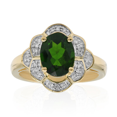 Anello in oro con Diopside Russo