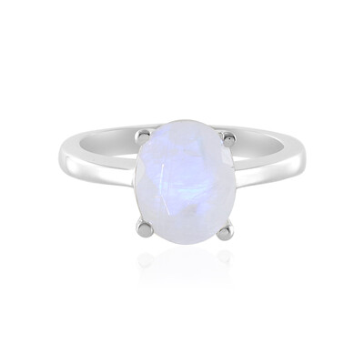 Anello in argento con Pietra di Luna Arcobaleno