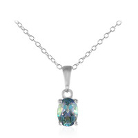 Collana in argento con Topazio Mistico Verde Blu
