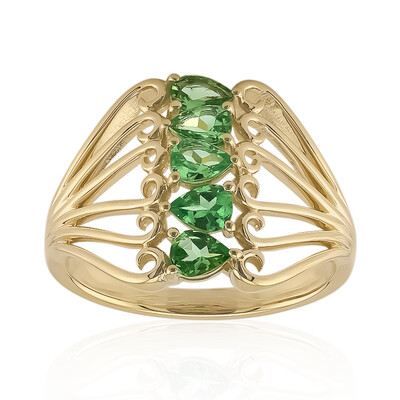 Anello in oro con Tsavorite AAA del Kenia