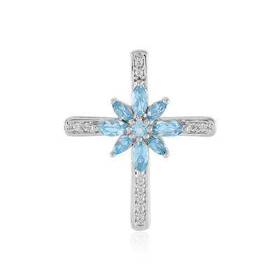 Ciondolo in argento con Topazio Blu Svizzero
