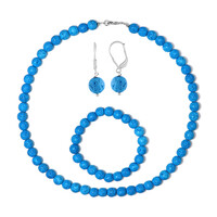 Parure in argento con Lava Blu