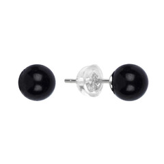 Orecchini in argento con Tormalina Nera