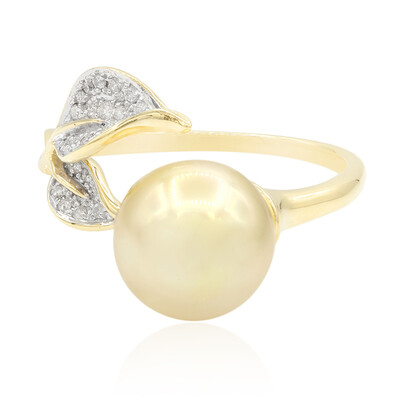 Anello in oro con Perla Dorata dei Mari del Sud (TPC)