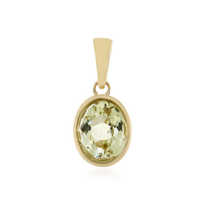 Ciondolo in oro con Kunzite Canarino