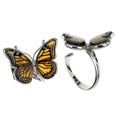 Anello in argento con Ambra Baltica