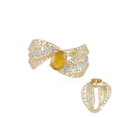 Anello in oro con Zaffiro Giallo del Madagascar (Ornaments by de Melo)