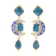 Orecchini in argento con Cianite Blu Foglia di Tè (Gems en Vogue)