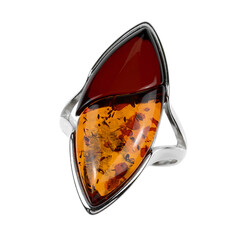 Anello in argento con Ambra Baltica