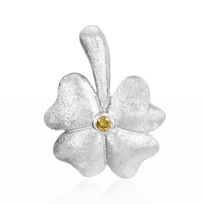 Ciondolo in argento con Diamante Giallo I3