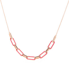 Collana in argento con Diamante Rosso I4