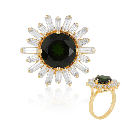 Anello in argento con Diopside Russo