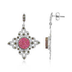 Orecchini in argento con Agata Glitter Rosa