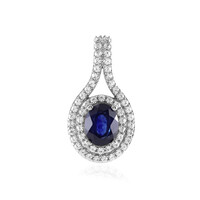 Ciondolo in argento con Zaffiro Blu del Madagascar
