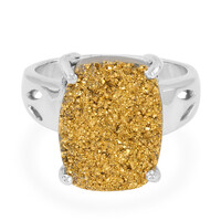 Anello in argento con Quarzo Glitter Dorato