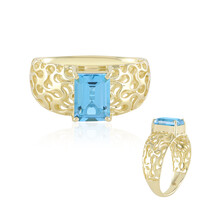 Anello in oro con Topazio Blu Svizzero (Ornaments by de Melo)