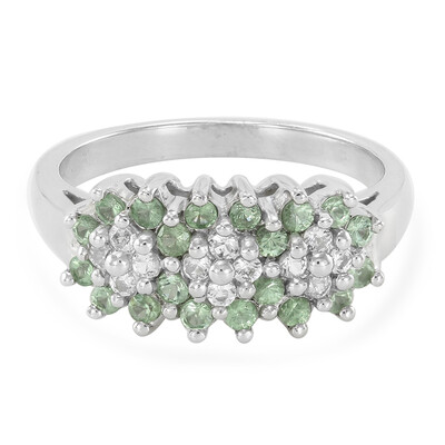 Anello in argento con Granato Menta Merelani