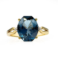 Anello in oro con Topazio Blu Londra