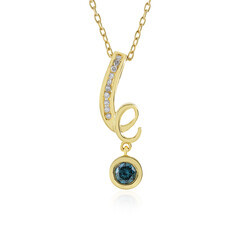 Collana in argento con Diamante Blu I3