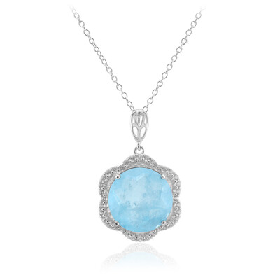 Collana in argento con Quarzo blu pastello