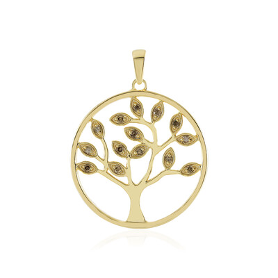 Ciondolo in argento con Diamante Cioccolato I3
