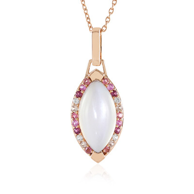 Collana in argento con Pietra di Luna Bianca (KM by Juwelo)