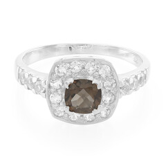 Anello in argento con Quarzo Fumè