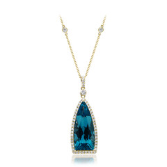Collana in oro con Topazio Blu Londra