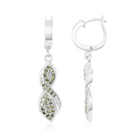 Orecchini placcati in platino con Diamante Fancy