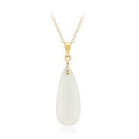 Collana in argento con Calcedonio Bianco