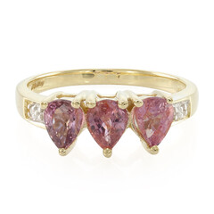 Anello in oro con Zaffiro Padparadscha (non riscaldato)
