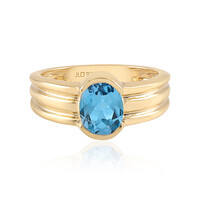 Anello in argento con Topazio Blu Svizzero