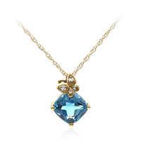 Collana in oro con Topazio Blu Londra