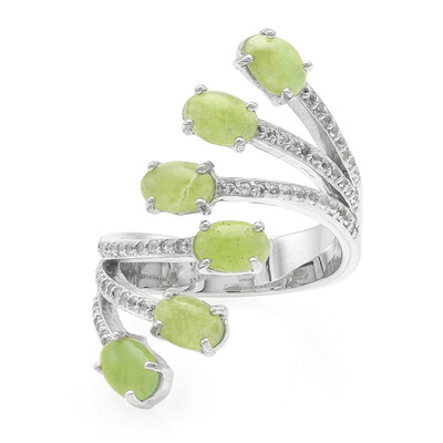 Anello in argento con Crisoprasio Imperiale
