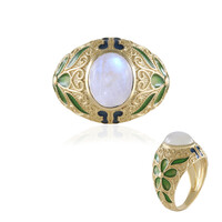 Anello in argento con Pietra di Luna Arcobaleno (Adela Silber)