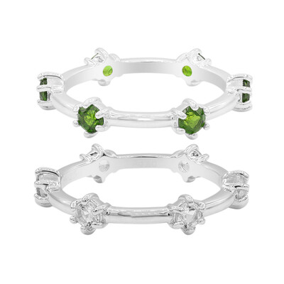 Anello in argento con Diopside Russo