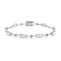 Bracciale in argento con Pietra di Luna Arcobaleno