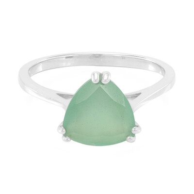 Anello in argento con Calcedonio Verde