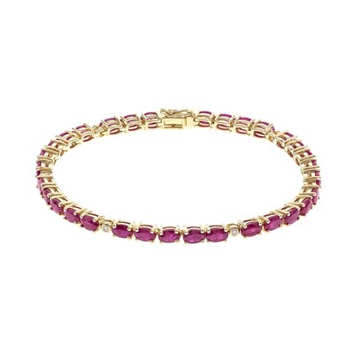 Bracciale in oro con Rubino Mozambico AAA