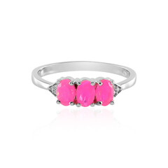 Anello in argento con Opale Rosa dell'Etiopia