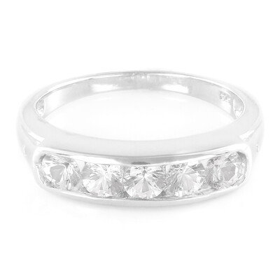 Anello in argento con Zaffiro Bianco