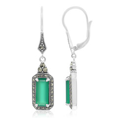 Orecchini in argento con Calcedonio Verde