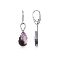Orecchini in argento con Calcedonio Porpora di Giava (Bali Barong)