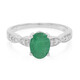 Anello placcato in platino con Smeraldo Bahia