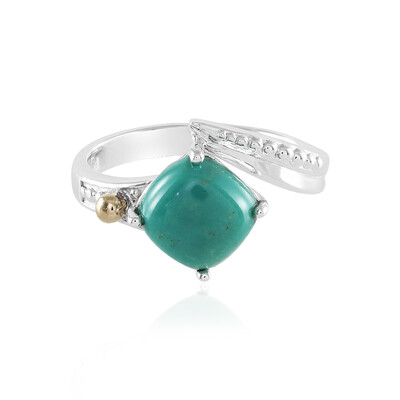 Anello in argento con Turchese Tyrone (Granulieren)