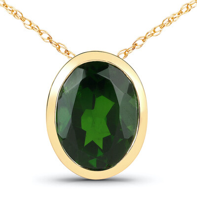 Collana in oro con Diopside Russo