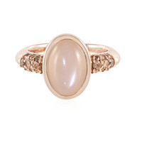 Anello in argento con Pietra di Luna Pesca (KM by Juwelo)