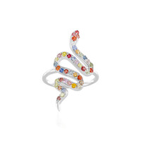 Anello in argento con Zaffiro Fancy