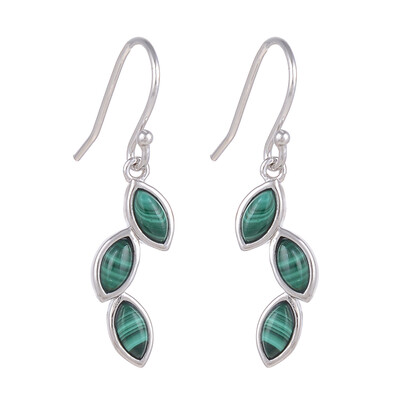 Orecchini in argento con Malachite