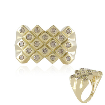 Anello in oro con Diamante Champagne VS1